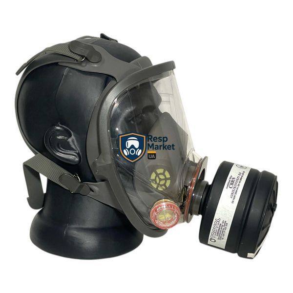 Панорамный противогаз 6800 с фильтром TRAYAL CBRN A2B2E2K2NOSXP3 R D от боевых отравляющих веществ, газов и аэрозолей, пыль, дым, хлор, аммиак, оксиды азота 6800+CBRN (К) фото