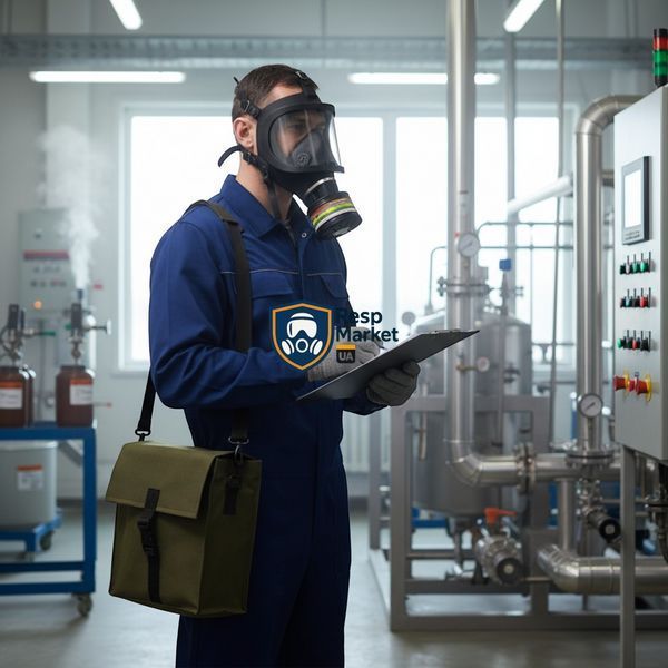 Противогаз панорамний ГП-9 для захисту від газів, кислот, аміаку, чадного газу, диму, вірусів та токсичних аерозолів ППМ фото
