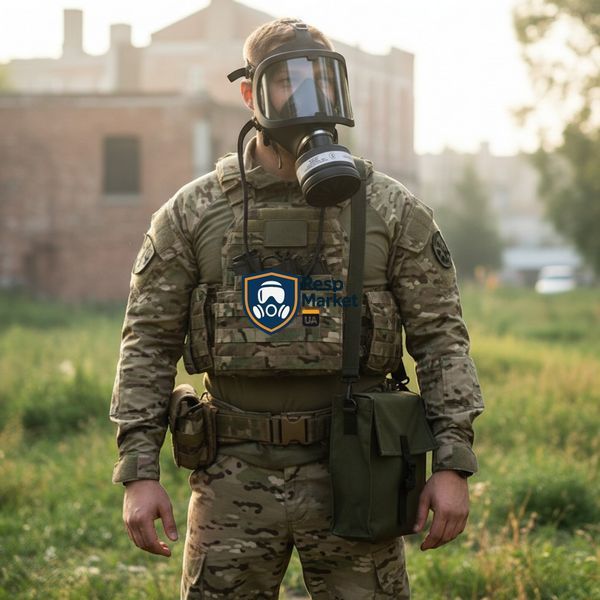 Противогаз панорамний ГП-9 для захисту від газів, кислот, аміаку, чадного газу, диму, вірусів та токсичних аерозолів ППМ фото