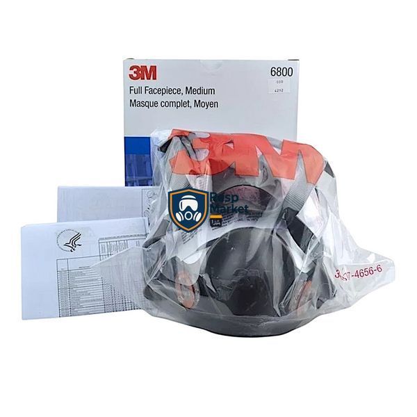 Полнолицевая маска 3M 6800 оригинал | Респиратор с панорамным обзором для покраски, химии, пыли 3М 6800 фото