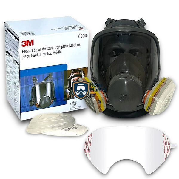 Повнолицьова маска 3M 6800 + фільтри 3M 6075 A1 + Form захист від органіки та парів формальдегіду 3М 6800 + 3М 6075 фото