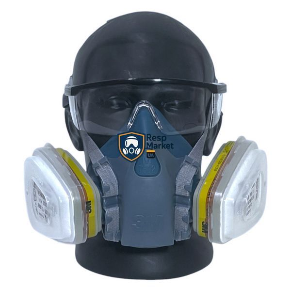 Полумаска 3M 7502 (серия 7500) комплексная защита: органика, неорганика, кислоты, аммиак, удобрения, пестициды 7500 фото